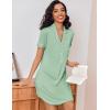 imageEkouaer Womens Nightgown Button Down Nightshirt V Neck Sleepshirt Short Sleeve Sleepwear Soft Pajama DressLight Green