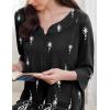 imageEkouaer Zipper Robes for Women 34 Sleeves Housecoat Soft Nightgowns Sleepwear Mumu House Dresses with Pockets S3XLBlack Ethnic Print