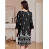 imageEkouaer Zipper Robes for Women 34 Sleeves Housecoat Soft Nightgowns Sleepwear Mumu House Dresses with Pockets S3XLBlack Ethnic Print