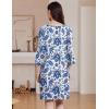 imageEkouaer Zipper Robes for Women 34 Sleeves Housecoat Soft Nightgowns Sleepwear Mumu House Dresses with Pockets S3XLEthnic Cashew Flower