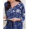 imageEkouaer Zipper Robes for Women 34 Sleeves Housecoat Soft Nightgowns Sleepwear Mumu House Dresses with Pockets S3XLEvening Blue Vines