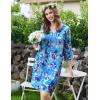 imageEkouaer Zipper Robes for Women 34 Sleeves Housecoat Soft Nightgowns Sleepwear Mumu House Dresses with Pockets S3XLFloral Blue