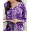 imageEkouaer Zipper Robes for Women 34 Sleeves Housecoat Soft Nightgowns Sleepwear Mumu House Dresses with Pockets S3XLFloral Purple