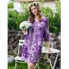 imageEkouaer Zipper Robes for Women 34 Sleeves Housecoat Soft Nightgowns Sleepwear Mumu House Dresses with Pockets S3XLFloral Purple