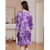 imageEkouaer Zipper Robes for Women 34 Sleeves Housecoat Soft Nightgowns Sleepwear Mumu House Dresses with Pockets S3XLFloral Purple