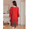 imageEkouaer Zipper Robes for Women 34 Sleeves Housecoat Soft Nightgowns Sleepwear Mumu House Dresses with Pockets S3XLFloral Red