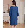 imageEkouaer Zipper Robes for Women 34 Sleeves Housecoat Soft Nightgowns Sleepwear Mumu House Dresses with Pockets S3XLSteel Blue