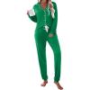 imageEkouaer Pajamas Set Long Sleeve Sleepwear Womens Button Down Nightwear Soft Pj Loungewear with PocketsGreen