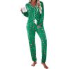 imageEkouaer Pajamas Set Long Sleeve Sleepwear Womens Button Down Nightwear Soft Pj Loungewear with PocketsGreen Christmas Print