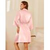 imageEkouaer 2 Pack Silk Robes for Women Short Kimono Bathrobe Satin Bride Bridesmaid Robe Dressing Gown Loungewear SXXLBlackdusty Pink