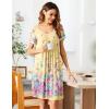 imageEkouaer House Dresses for Women Moomoo Nightgowns Short Sleeve Mumu Dress Pleated Night Gowns Lounge Dress S3XLYellow Rose Flower
