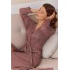 imageEkouaer Robes for Women Short Knit Bathrobe Lightweight Kimono Robe Knee Length Loungewear SXXLGray Purple