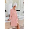 imageEkouaer Robes for Women Short Knit Bathrobe Lightweight Kimono Robe Knee Length Loungewear SXXLLight Pink