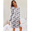 imageEkouaer Womens 2 Pack Sleepshirt Dress Comfortable Nightshirt Nightgown Long Sleeve Button Down SleepwearBlack cat Print