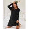 imageEkouaer Womens 2 Pack Sleepshirt Dress Comfortable Nightshirt Nightgown Long Sleeve Button Down SleepwearBlack grey