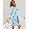 imageEkouaer Womens 2 Pack Sleepshirt Dress Comfortable Nightshirt Nightgown Long Sleeve Button Down SleepwearCoffee star Print