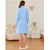 imageEkouaer Womens Zipper Robes Long Sleeves Bathobe Soft House Coat Sleepwear Knee Length Loungewear with Pockets SXXLLight Blue