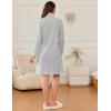 imageEkouaer Womens Zipper Robes Long Sleeves Bathobe Soft House Coat Sleepwear Knee Length Loungewear with Pockets SXXLLight Grey