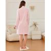 imageEkouaer Womens Zipper Robes Long Sleeves Bathobe Soft House Coat Sleepwear Knee Length Loungewear with Pockets SXXLLight Pink