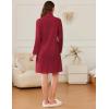 imageEkouaer Womens Zipper Robes Long Sleeves Bathobe Soft House Coat Sleepwear Knee Length Loungewear with Pockets SXXLWine Red