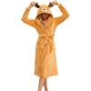 imageEkouaer Womens Robe Cute Animal Bathrobes Full Length Soft House Coat with Hood for Adult SXXLYellow Ocher Elk