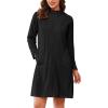 imageEkouaer Womens Zipper Robes Long Sleeves Bathobe Soft House Coat Sleepwear Knee Length Loungewear with Pockets SXXLBlack