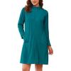 imageEkouaer Womens Zipper Robes Long Sleeves Bathobe Soft House Coat Sleepwear Knee Length Loungewear with Pockets SXXLTeal