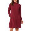 imageEkouaer Womens Zipper Robes Long Sleeves Bathobe Soft House Coat Sleepwear Knee Length Loungewear with Pockets SXXLWine Red