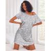 imageEkouaer 3 Pack Nightgowns for Women Short Sleeve Sleepshirt Button Down Nightshirt Soft Pajamas Dress Casual SleepwearBlackGreyLight Grey Coffee