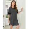 imageEkouaer Nightgowns for Women 2 Pack Sleepshirts Short Sleeve Nightshirt V Neck Sleepwear Casual Pajama DressBlackDark Grey