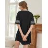 imageEkouaer Nightgowns for Women 2 Pack Sleepshirts Short Sleeve Nightshirt V Neck Sleepwear Casual Pajama DressBlackGrey Green
