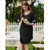 imageEkouaer Nightgowns for Women 2 Pack Sleepshirts Short Sleeve Nightshirt V Neck Sleepwear Casual Pajama DressBlackGrey Green