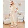 imageEkouaer Ruffle Pajamas for Women Set 2 Piece Button Up Pj Sets Soft Pants Lounge Set LoungewearBeige