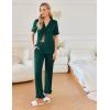 imageEkouaer Ruffle Pajamas for Women Set 2 Piece Button Up Pj Sets Soft Pants Lounge Set LoungewearGreen