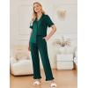 imageEkouaer Ruffle Pajamas for Women Set 2 Piece Button Up Pj Sets Soft Pants Lounge Set LoungewearGreen