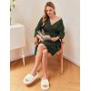 imageEkouaer Waffle Robes for Women Bathrobe Lightweight Knee Length 34 Sleeve Knit Bath Robes Female Loungewear with PocketsArmy Green