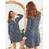 imageEkouaer Womens Nightgown Long Sleeve Sleepshirt Button Down Nightshirt V Neck Pajama Dress with Pockets SXXLGreen Floral