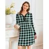 imageEkouaer Womens Nightgown Long Sleeve Sleepshirt Button Down Nightshirt V Neck Pajama Dress with Pockets SXXLGreen and Black Plaid