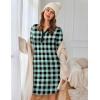 imageEkouaer Womens Nightgown Long Sleeve Sleepshirt Button Down Nightshirt V Neck Pajama Dress with Pockets SXXLGreen and Black Plaid