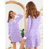 imageEkouaer Womens Nightgown Long Sleeve Sleepshirt Button Down Nightshirt V Neck Pajama Dress with Pockets SXXLPurple Floral