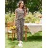 imageEkouaer Womens Pajamas Set Short Sleeve Sleepwear Long Pants Lounge Set 2 Piece Pjs Soft Loungewear with Pockets SXXLLeopard