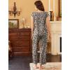 imageEkouaer Womens Pajamas Set Short Sleeve Sleepwear Long Pants Lounge Set 2 Piece Pjs Soft Loungewear with Pockets SXXLLeopard