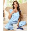 imageEkouaer Womens Pajamas Set Short Sleeve Sleepwear Long Pants Lounge Set 2 Piece Pjs Soft Loungewear with Pockets SXXLLight Blue Stars