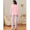 imageEkouaer Womens Pajamas Sets Button Down Long Sleeve Lounge Sets Soft 2 Piece Pants SleepwearPink Floral