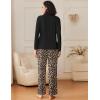 imageEkouaer Womens Pajamas Sets Button Down Long Sleeve Lounge Sets Soft 2 Piece Pants SleepwearYellow Black and Brown Leopard