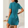 imageEkouaer Nightgowns for Women 2 Pack Button Down Sleepwear Short Sleeve Sleepshirts Soft Nightshirts Boyfriend Pajama DressBlackBlue Green