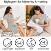imageEkouaer Nightgowns for Women 2 Pack Button Down Sleepwear Short Sleeve Sleepshirts Soft Nightshirts Boyfriend Pajama DressBlackLight Grey