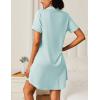 imageEkouaer Nightgowns for Women 2 Pack Button Down Sleepwear Short Sleeve Sleepshirts Soft Nightshirts Boyfriend Pajama DressBlackSky Blue