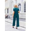 imageEkouaer Silk Pajamas Satin 2 Piece Short Sleeve Top and Long Pants Pj Sets Silky Sleepwear Loungewear for WomenBlue Green