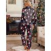 imageEkouaer Silk Pajamas for Women Satin Pajama Sets Button Down Lounge Sets Silky Pajama Long Pants Sleepwear with PocketsChristmas Black